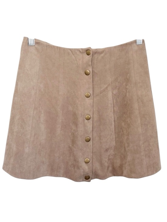 Altar'd State Dresses & Skirts - ALTAR’D STATE Faux Suede Mini Skirt Small Tan Button Front A Line Boho Western